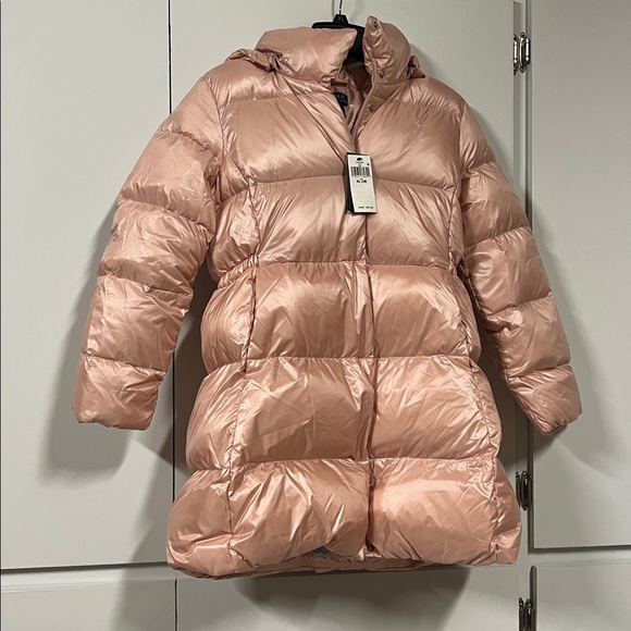 New - Polo Ralph Lauren Big Girls Metallic Down Hooded Puffer Long Coat - Picture 4 of 8